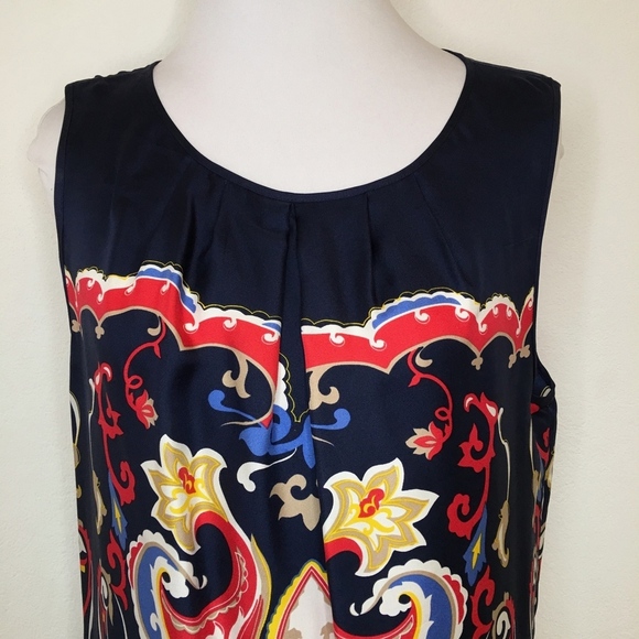 Talbots Petite Silk Sleeveless Top Size 12 Blue - Picture 2 of 7